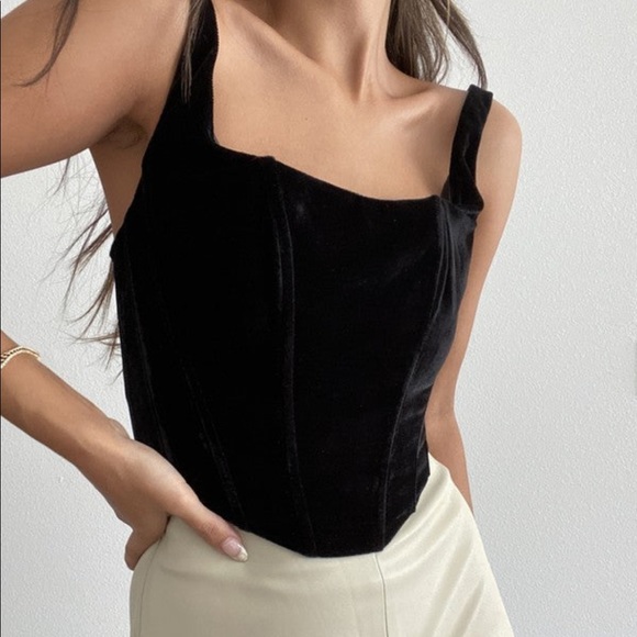 Tops - Black Velvet Corset Top